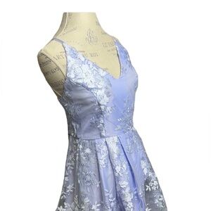 Lilac-Lavender Floral Embroidered Dress